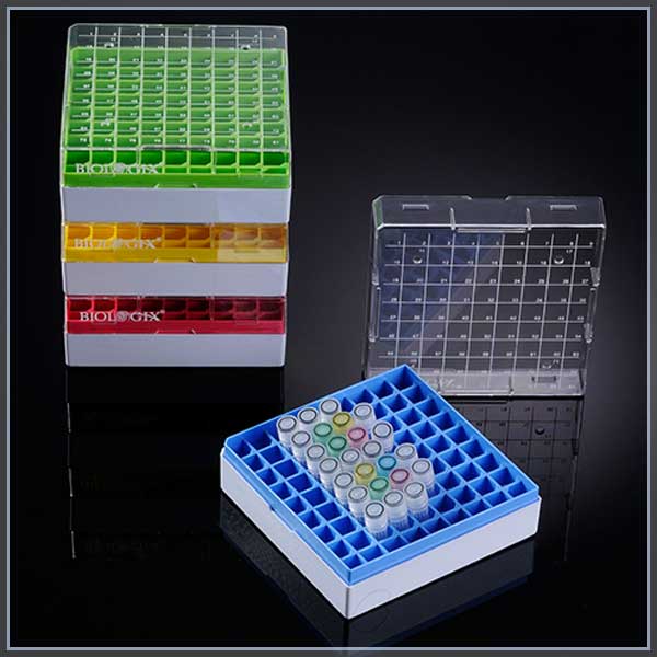 [WST130-3-81-020] PC Cryogenic Storage Boxes, Polycarbonate, 81-wells, 2 inch, for 0.5-2mL Tubes (20)