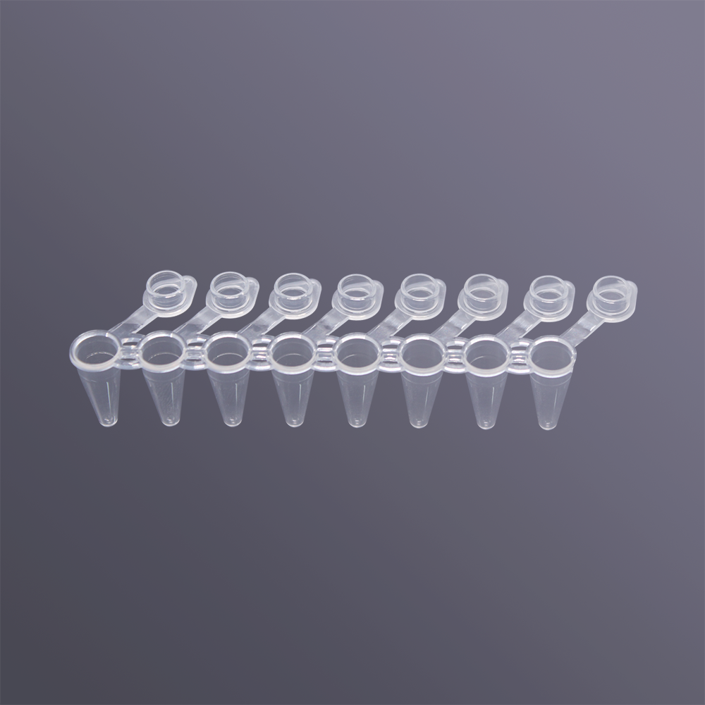 [WSPST-0108-AFT-CB] [WSPST-0108-AFT-CB] - PCR 8-Strip Tube, 0.1 mL, with Attached Flat Cap, Clear