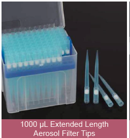 [CP800409C] Pipet Tips, 1000 μL, Low Retention, Filter, Blue, Rack Packed, 102mm, Sterile