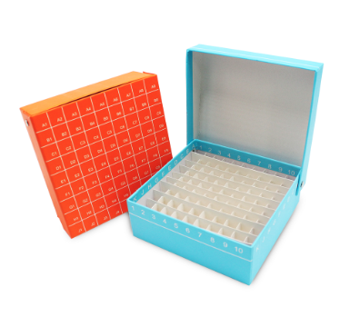 [WSBS-CVB-81Z-020] 81-well ID-Color Cardboard Cryogenic Boxes, 2 inch, for 0.5-2mL Tubes (20)